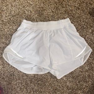 white hotty hot lululemon shorts